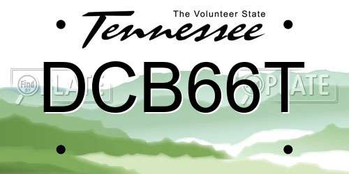 DCB66T Tennessee License Plate