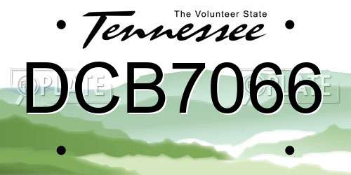 DCB7066 Tennessee License Plate