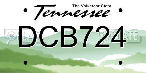 DCB724 Tennessee License Plate