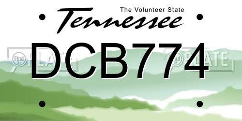 DCB774 Tennessee License Plate