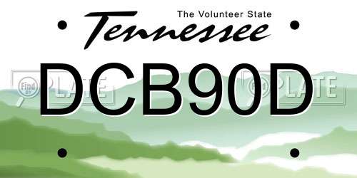 DCB90D Tennessee License Plate