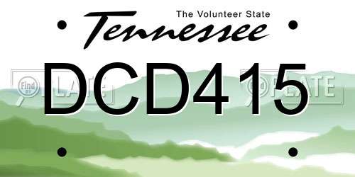 DCD415 Tennessee License Plate