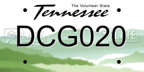 DCG020 Tennessee License Plate