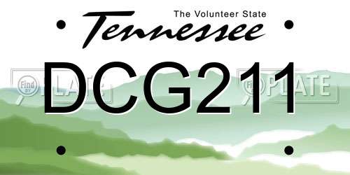 DCG211 Tennessee License Plate