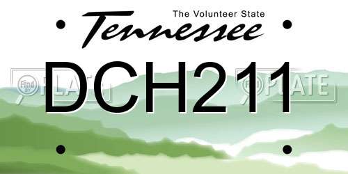DCH211 Tennessee License Plate