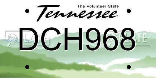 DCH968 Tennessee License Plate