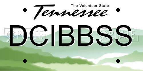 DCIBBSS Tennessee License Plate