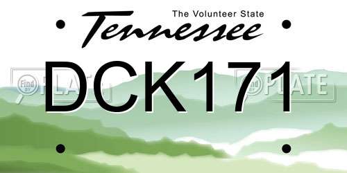 DCK171 Tennessee License Plate