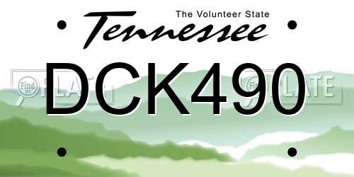 DCK490 Tennessee License Plate