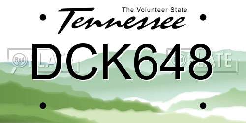 DCK648 Tennessee License Plate