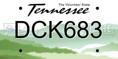 DCK683 Tennessee License Plate