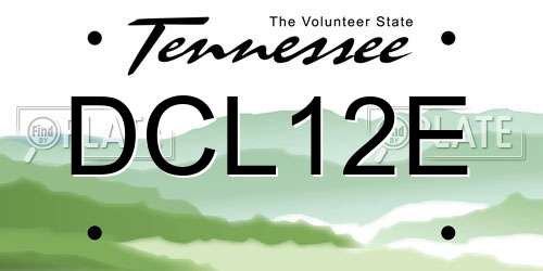 DCL12E Tennessee License Plate