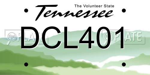 DCL401 Tennessee License Plate