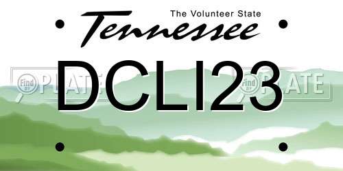 DCLI23 Tennessee License Plate