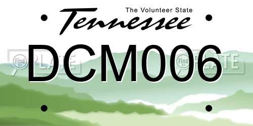 DCM006 Tennessee License Plate