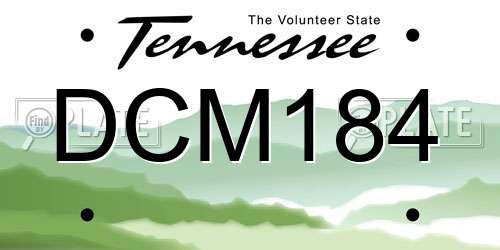 DCM184 Tennessee License Plate