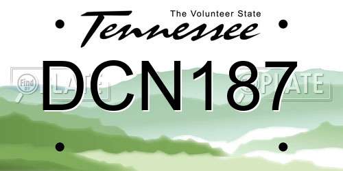 DCN187 Tennessee License Plate