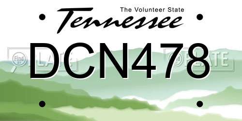 DCN478 Tennessee License Plate