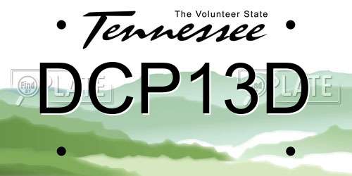 DCP13D Tennessee License Plate