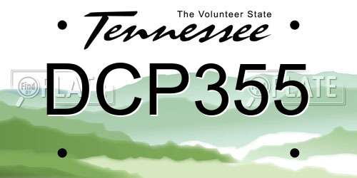 DCP355 Tennessee License Plate