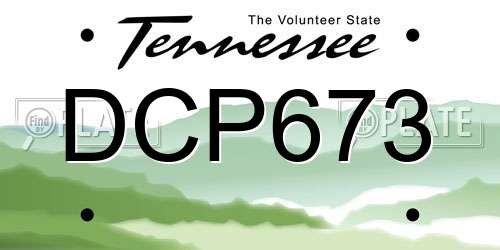 DCP673 Tennessee License Plate