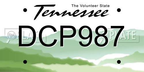 DCP987 Tennessee License Plate