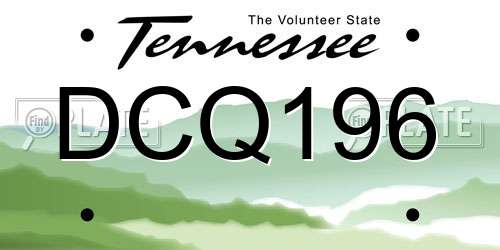 DCQ196 Tennessee License Plate