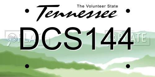 DCS144 Tennessee License Plate