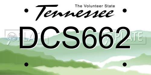 DCS662 Tennessee License Plate