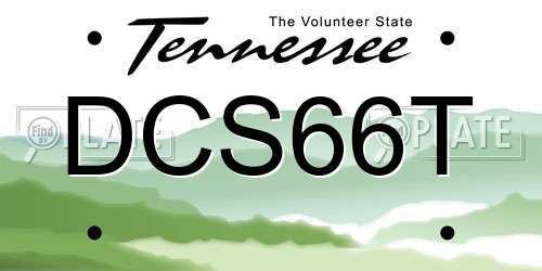 DCS66T Tennessee License Plate