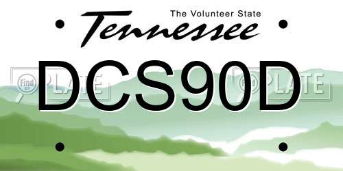 DCS90D Tennessee License Plate