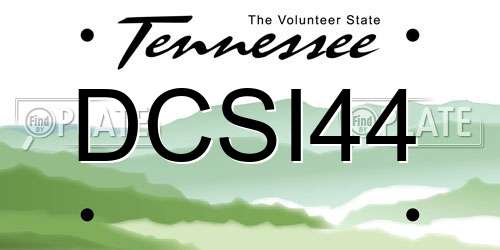DCSI44 Tennessee License Plate