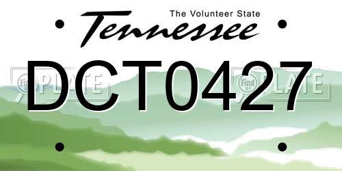 DCT0427 Tennessee License Plate