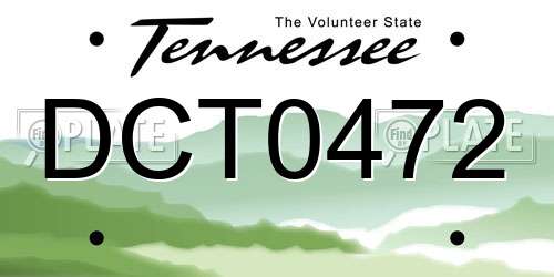 DCT0472 Tennessee License Plate