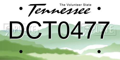 DCT0477 Tennessee License Plate