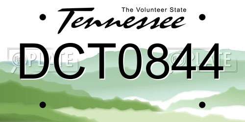 DCT0844 Tennessee License Plate