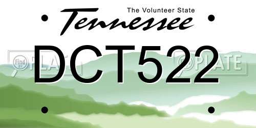 DCT522 Tennessee License Plate