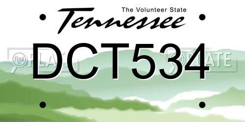 DCT534 Tennessee License Plate