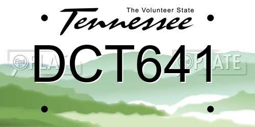 DCT641 Tennessee License Plate