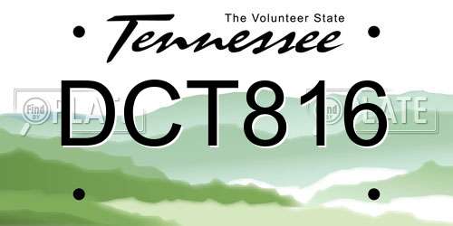 DCT816 Tennessee License Plate