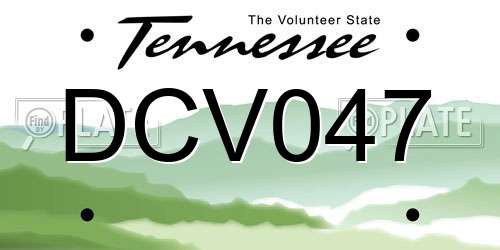 DCV047 Tennessee License Plate