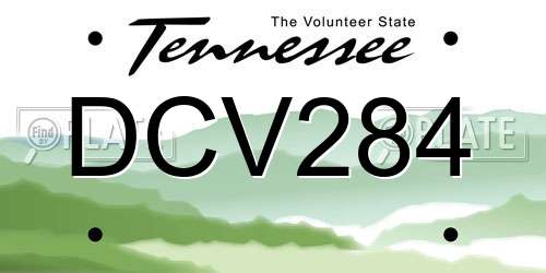 DCV284 Tennessee License Plate