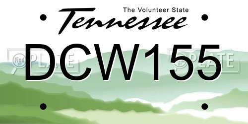 DCW155 Tennessee License Plate