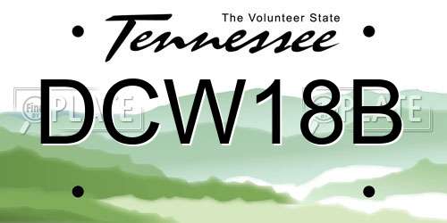 DCW18B Tennessee License Plate