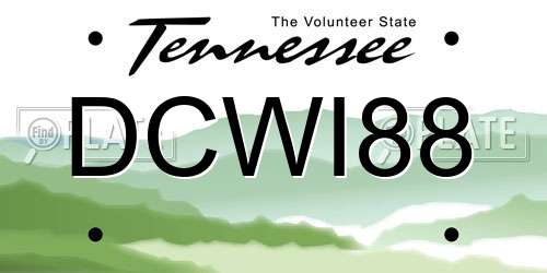 DCWI88 Tennessee License Plate