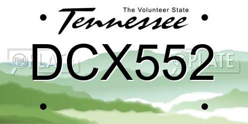 DCX552 Tennessee License Plate