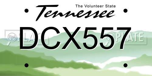DCX557 Tennessee License Plate
