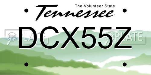 DCX55Z Tennessee License Plate