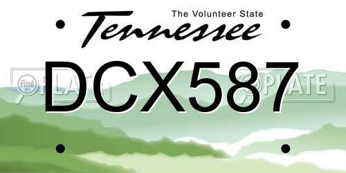 DCX587 Tennessee License Plate