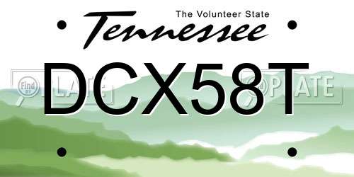 DCX58T Tennessee License Plate
